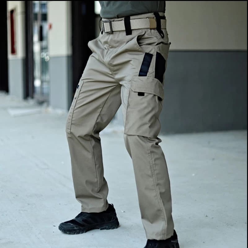 Pantalon de travail tactique homme multi-poches imperméable - Pantalon cargo pêche et randonnée