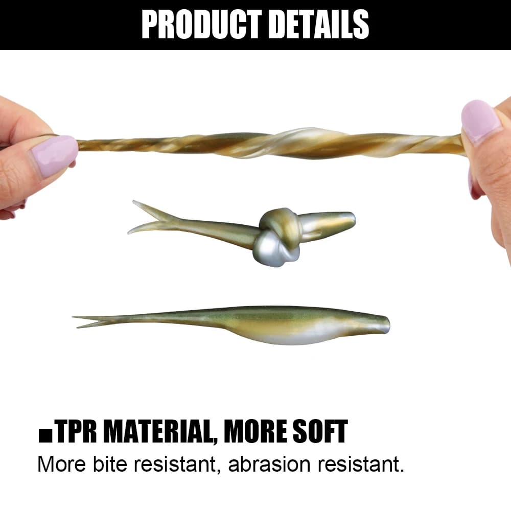 Leurre souple flottant Spinpoler TPR Jerk Shad à queue fourchue pour sandre, brochet, perche et black bass