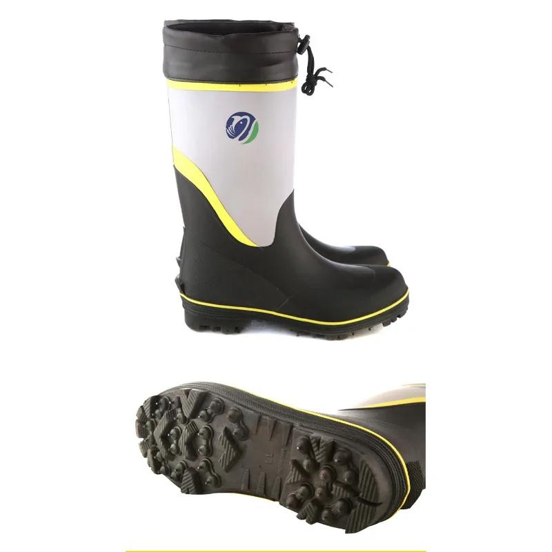 Bottes de pêche homme étanches et antidérapantes avec doublure polaire - Chaussures de pluie hiver chaudes tailles 39 à 46