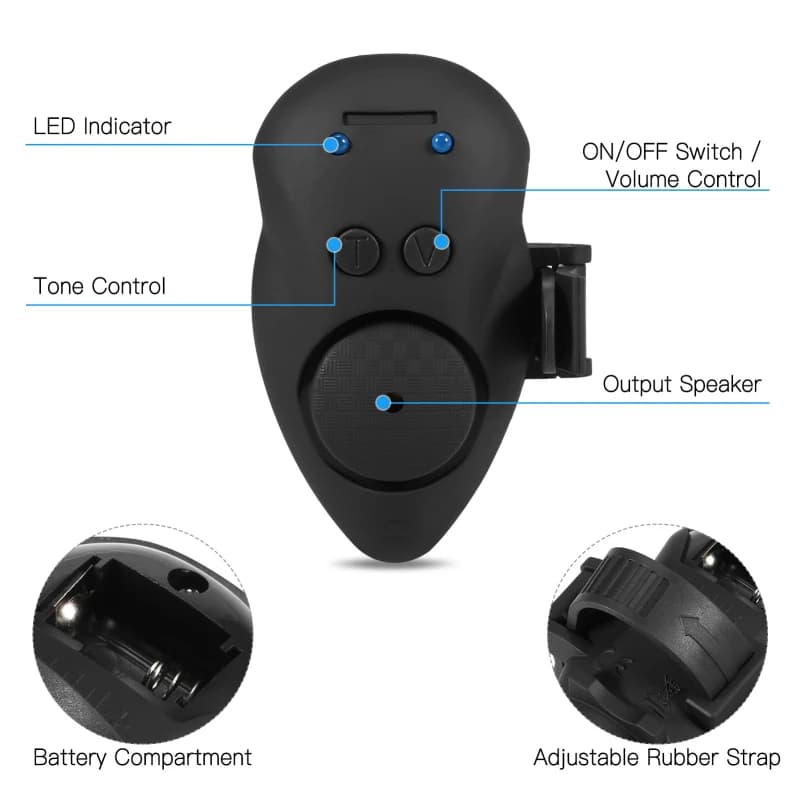 Set alarme appât numérique Lixada avec boîtier - indicateur lumineux pêche kit complet