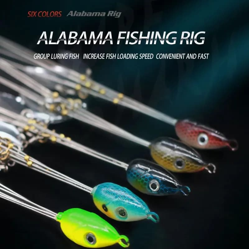 Rig Alabama 5 bras avec 8 lames ultralégères willow blade pour leurres nageurs pêche du bar et mer