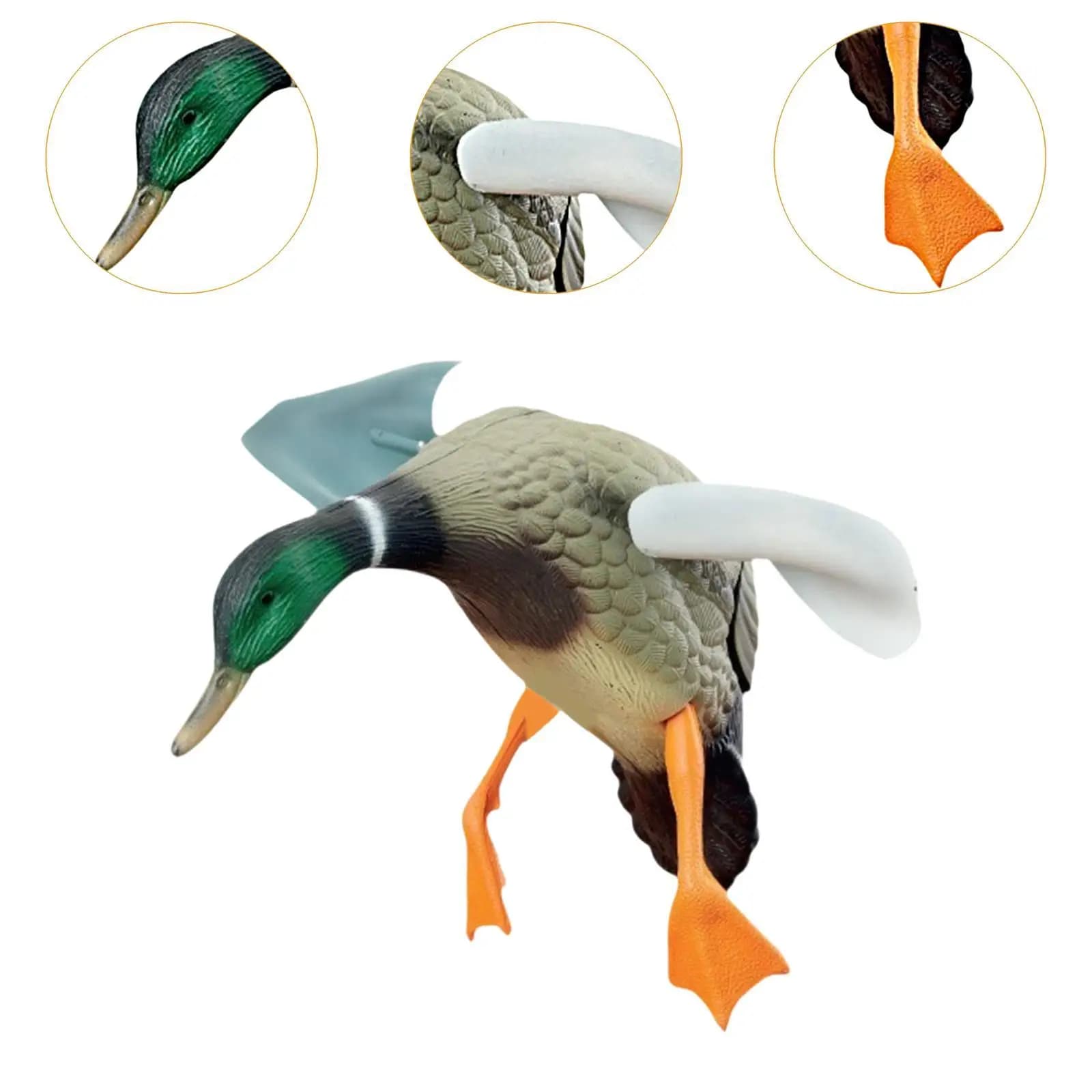 Leurre canard colvert rotatif à vent - Modèle plastique réaliste pour chasse et décoration extérieure