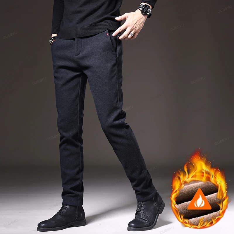 Pantalon d'hiver polaire homme pêche outdoor épais chaud velours coton confortable