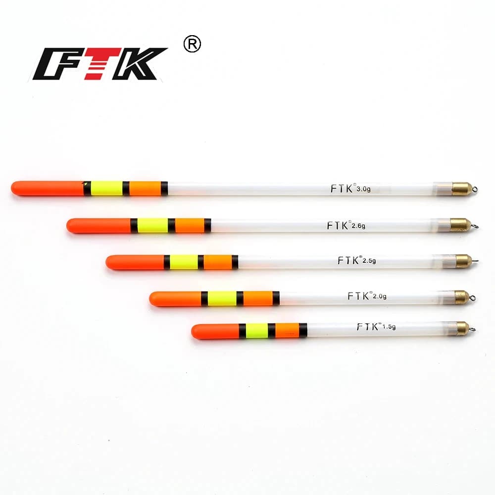 Lot 10 flotteurs plastique transparent 1.5-3.0g FTK - Pour pêche carpe et gros poissons blancs