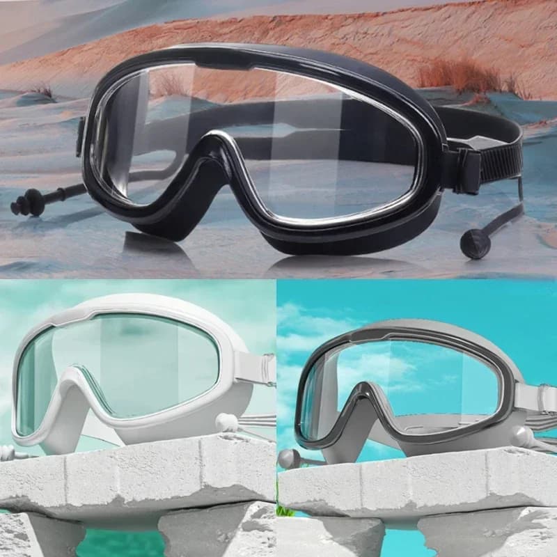 Lunettes natation grand cadre 2024 adultes enfants anti-buée HD étanches équipement piscine