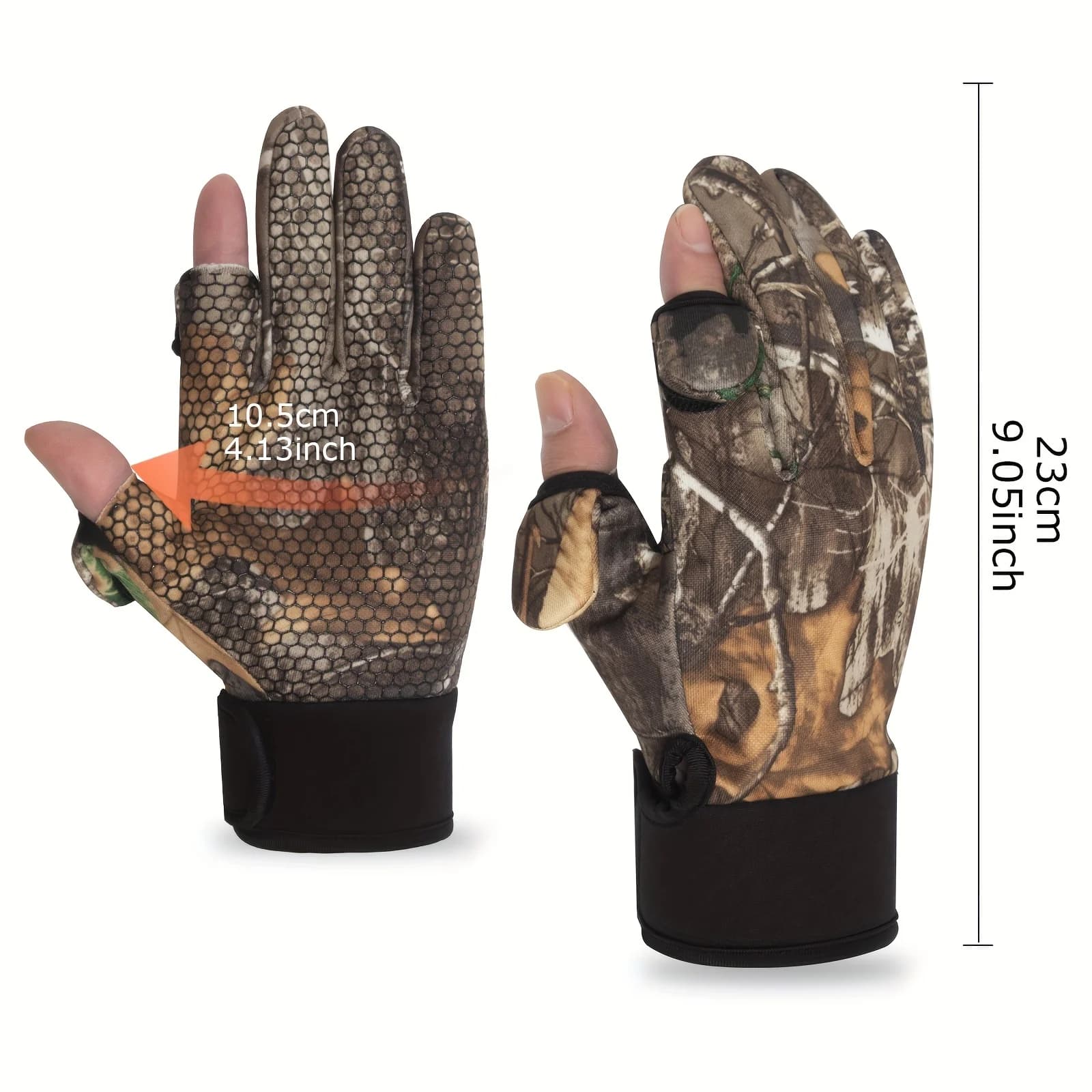 Gants de chasse automne hiver doigts complets - Écran tactile antidérapant - Pêche randonnée protection hivernale