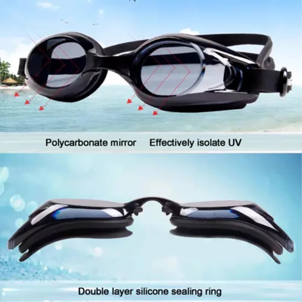 Lunettes de natation correctives anti-buée protection UV pour adultes myopes piscine