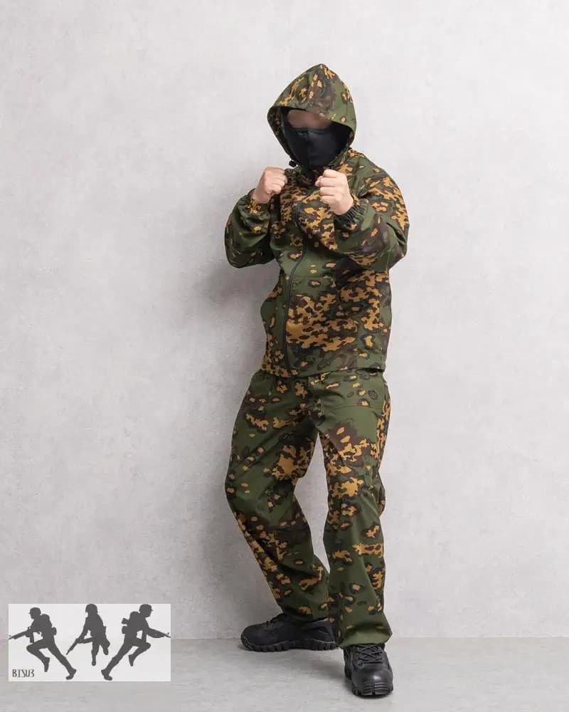 Combinaison camouflage russe KLMK fleurs blanches - Tenue pêche historique pour approche ultra-discrète