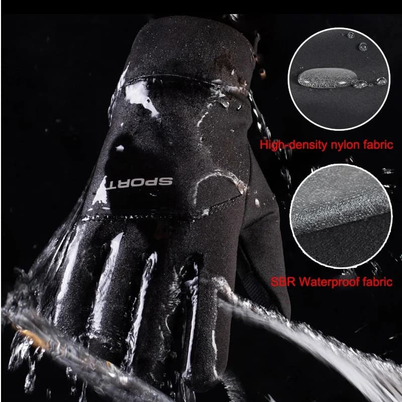 Gants d'hiver pêche polaire doublés imperméables anti-vent froids écran tactile sports extérieurs