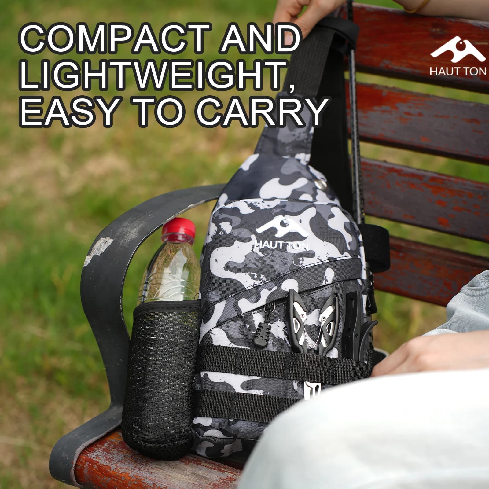 Sac à dos pêche léger HAUT TON waterproof oxford - Multifonction leurres cannes portable