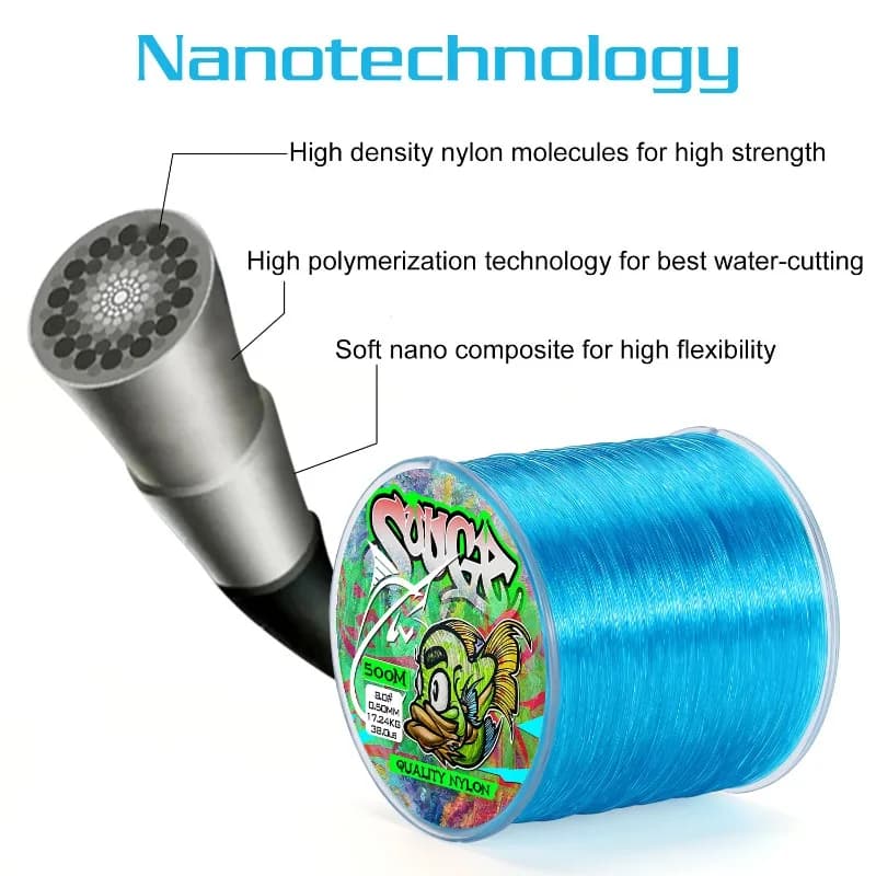 Ligne de pêche Sougayilang 500M nylon 5 couleurs 0.14-0.50mm - Super résistance pour carpe et sports extérieurs