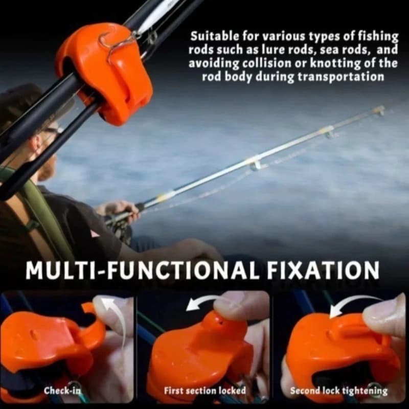 Clip fixation rapide canne pêche 2/4 pièces portable détachable pour pêche plage