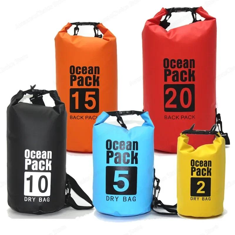 Sac étanche pliable 2L à 15L - Sac flottant pour kayak, rafting, plage et trekking