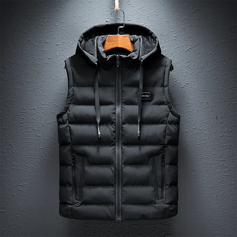 Veste sans manches homme capuche 6XL - Veste matelassée coton pêche casual mode vestes taille grande