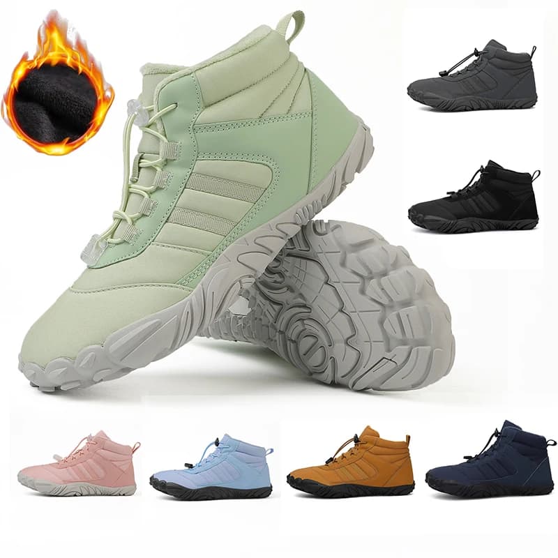 Chaussures hiver imperméables unisexe pêche - Bottes neige doublées fourrure chaude randonnée