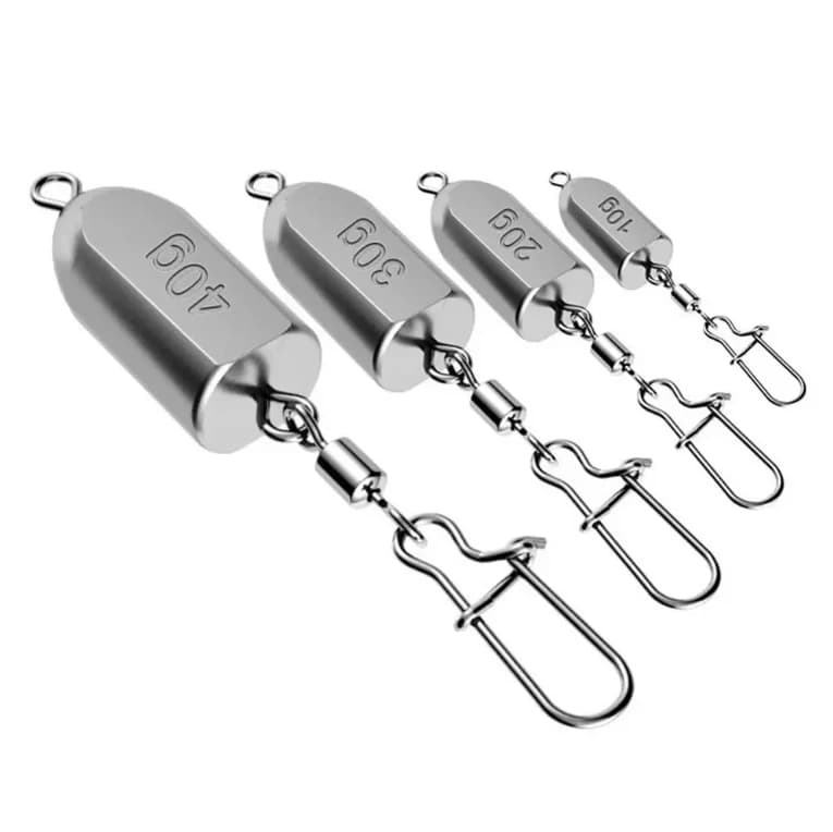 Plombs plats concave Roadrunner 5 pièces 10g à 60g pour pêche - Connecteur plombé fuselé