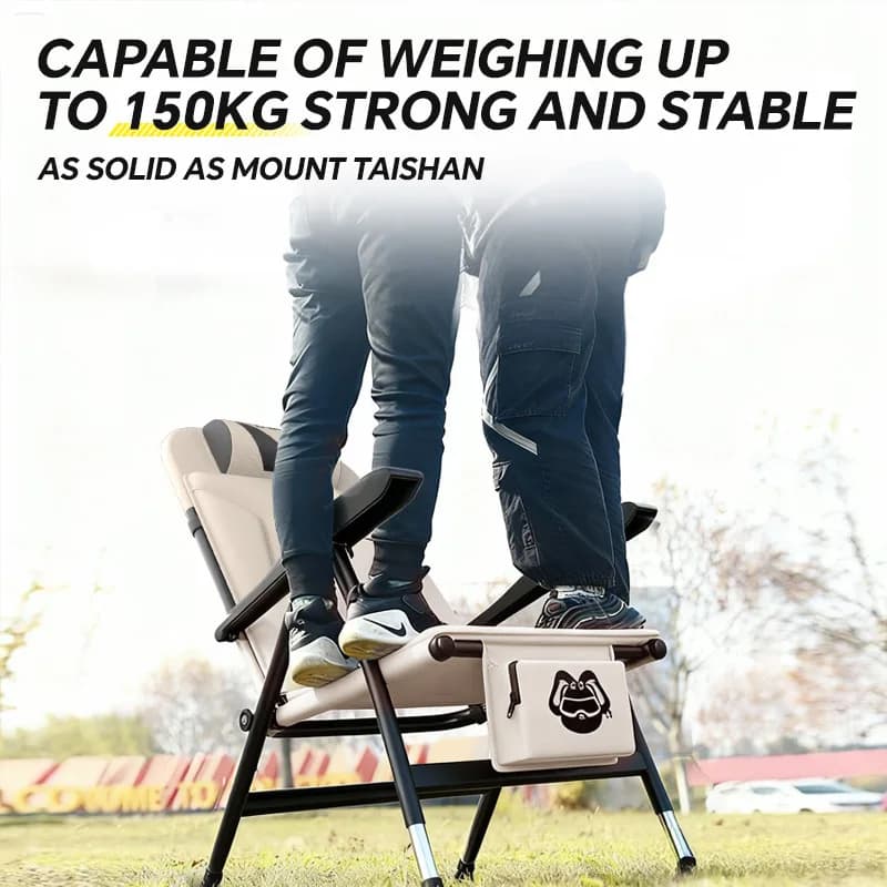 Chaise de pêche extérieure pliable portable renforcée pour pêche confortable camping et activités plein air