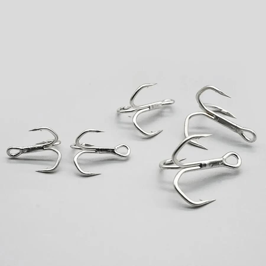 Hameçons triples 5X renforcés pour gros poissons - Truite, Saumon, Thon - Lot de 10 (Tailles