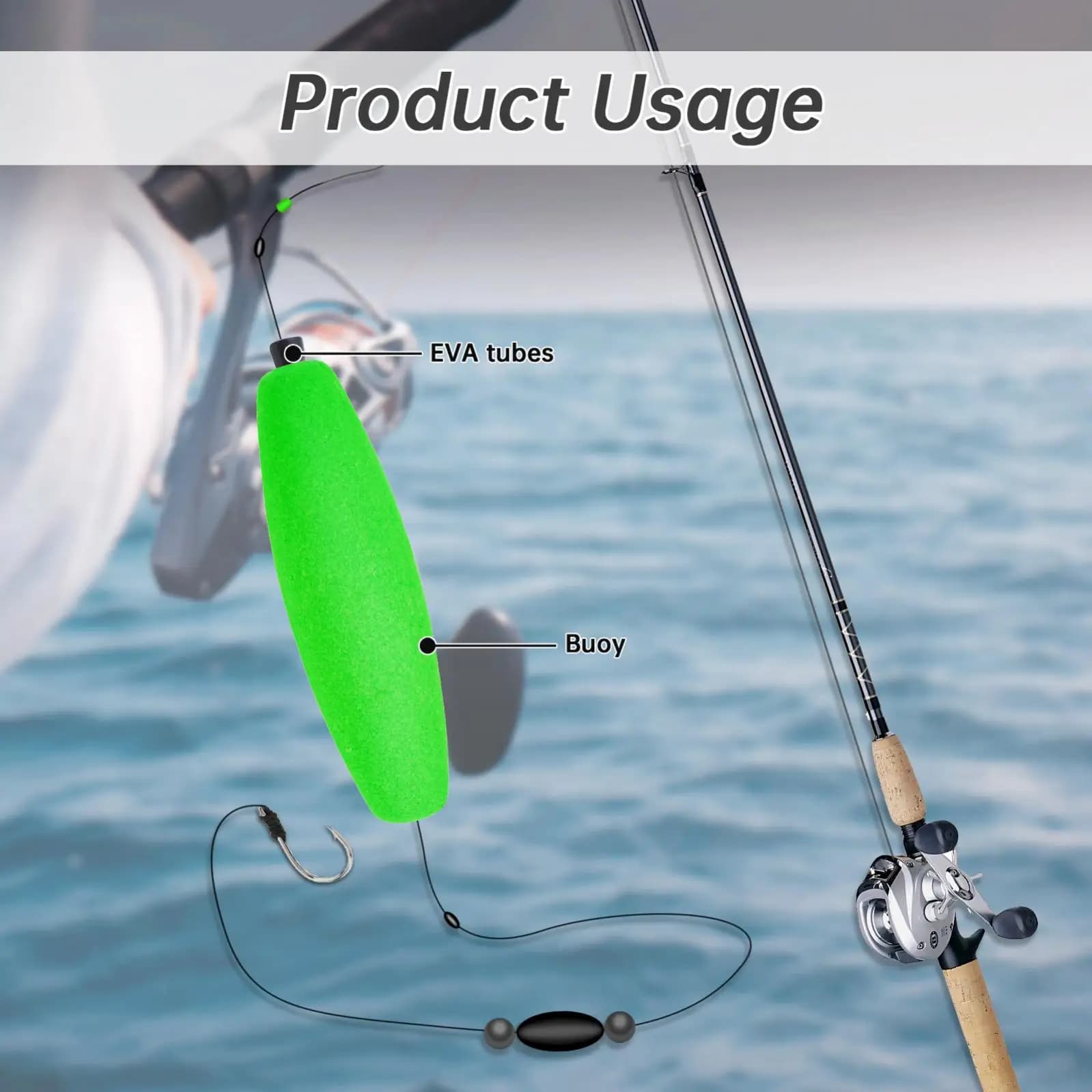 Flotteur de pêche pour silure en mousse dure haute flottabilité, 4 couleurs vives au choix