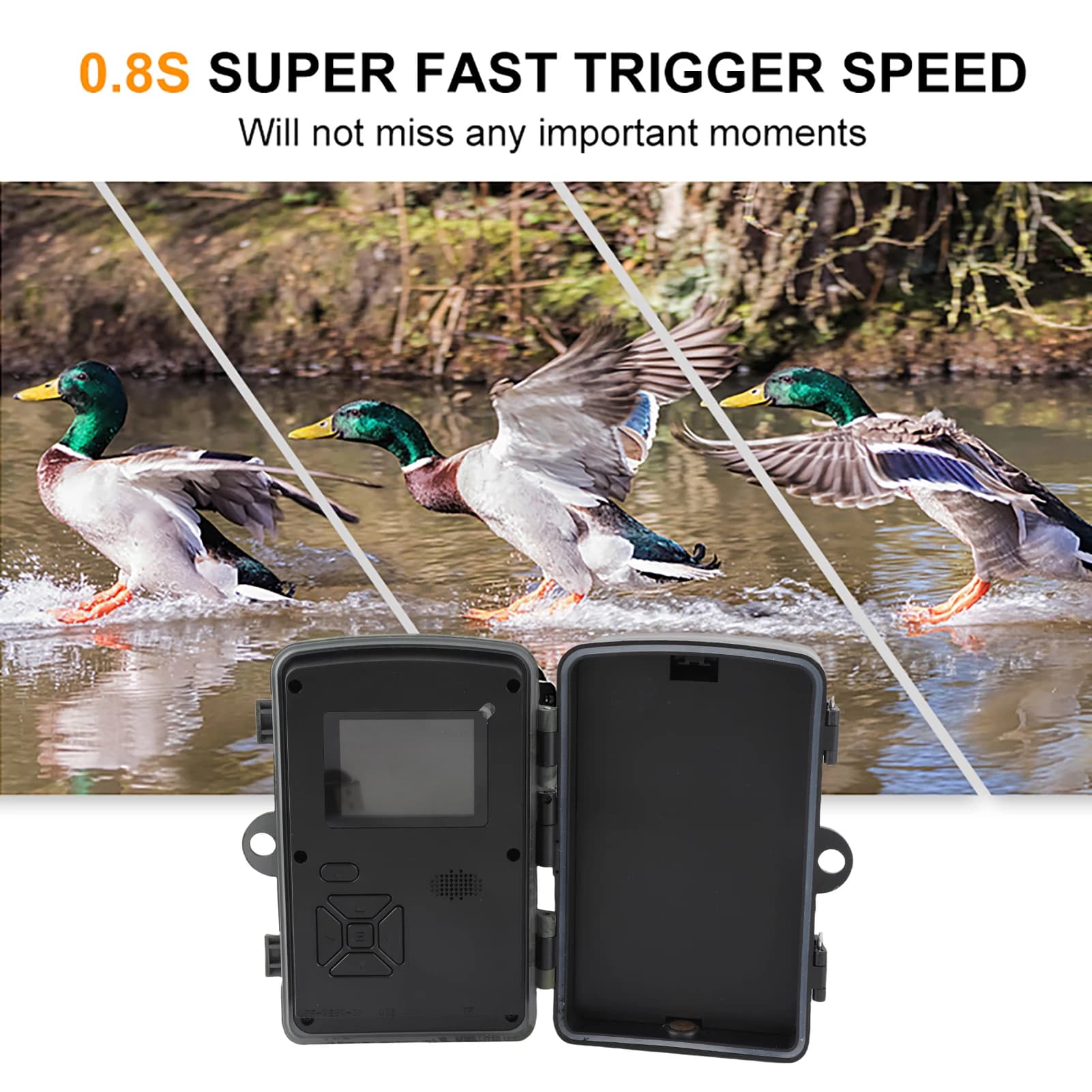 Lixada 16MP caméra trail étanche IP66 vision nocturne pour surveillance game extérieure