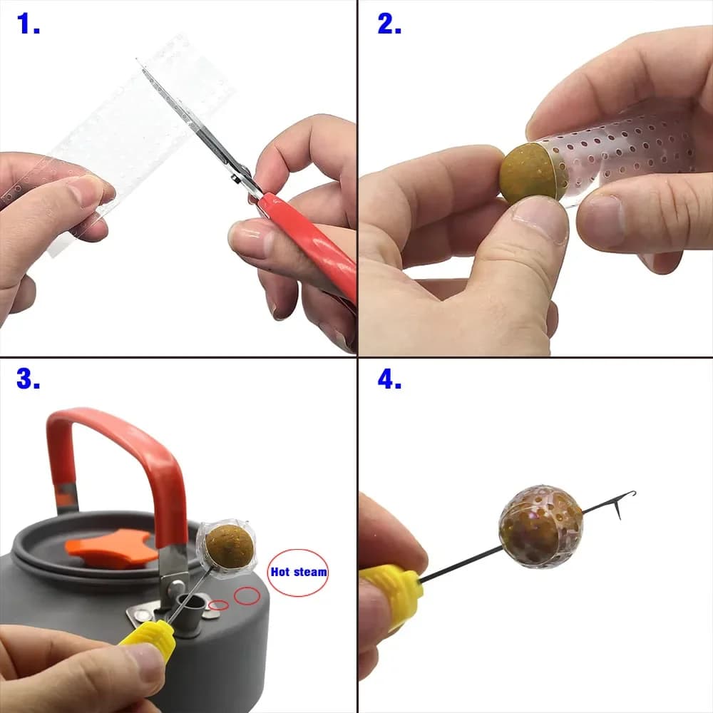 5 tubes rétractables Topranc pour bouillettes - Accessoires carpe pour présentation parfaite des esches