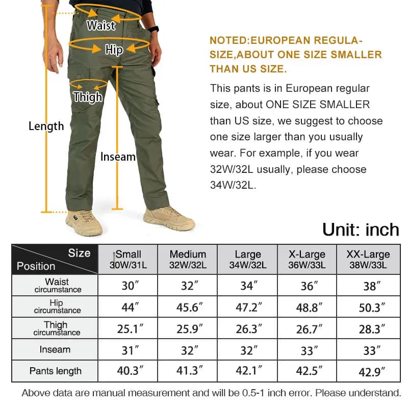 Pantalon tactique IDOGEAR pêche escalade outdoor cargo vert ranger multi-poches