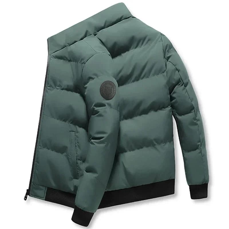 Veste chaude homme coton tendance hiver 2025 courte épaisse décontractée trench coat pêche