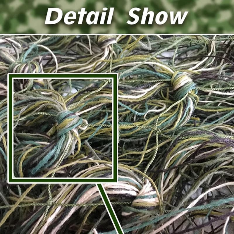 Couverture camouflage Ghillie 80x90cm pour pêche à l'affût - Tissu tricoté main naturel