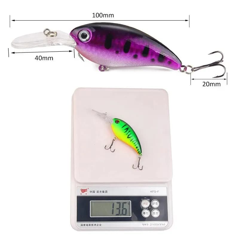 Leurre crankbait 13.6g 10cm minnow yeux 3D pour pêche brochet perche black bass carpe