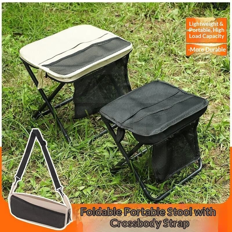 Chaise pliante de camping en bandoulière avec rangement pour randonnée, pique-nique et pêche