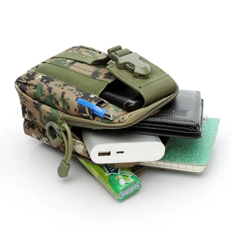 Sac banane camouflage pêche tactique - Ceinture zippée étanche pour téléphone et accessoires pêche
