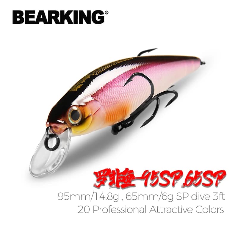 Leurres crankbait Squad Minnow BEARKING avec système plombé tungstène - 65mm 6g et 95mm 14.8g
