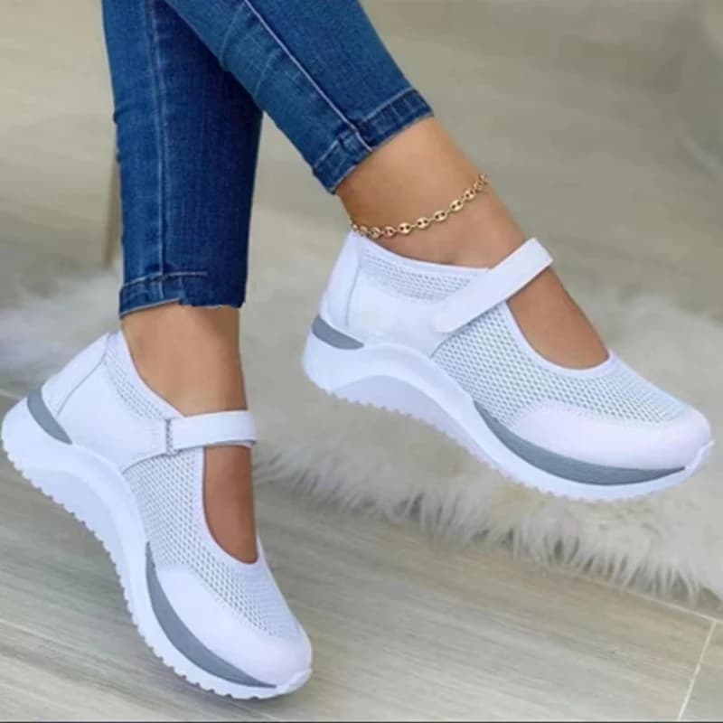 Chaussures tricotées femme pêche grandes tailles - Sneakers semelle épaisse casual grille 36-43