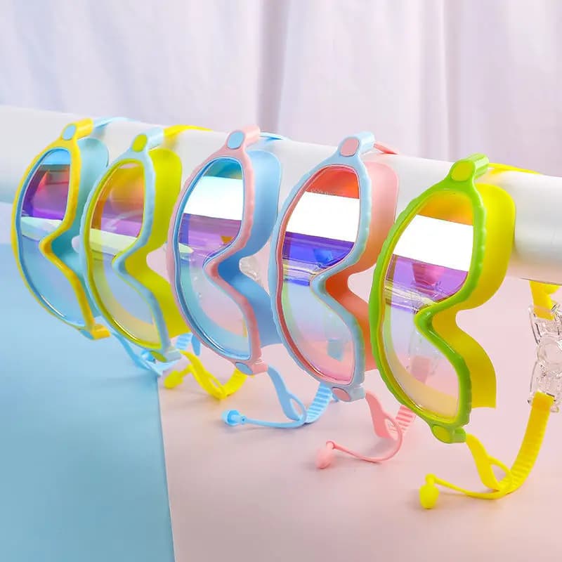 Lunettes de natation enfant 3-15 ans grande monture HD vision anti-buée étanches confortables