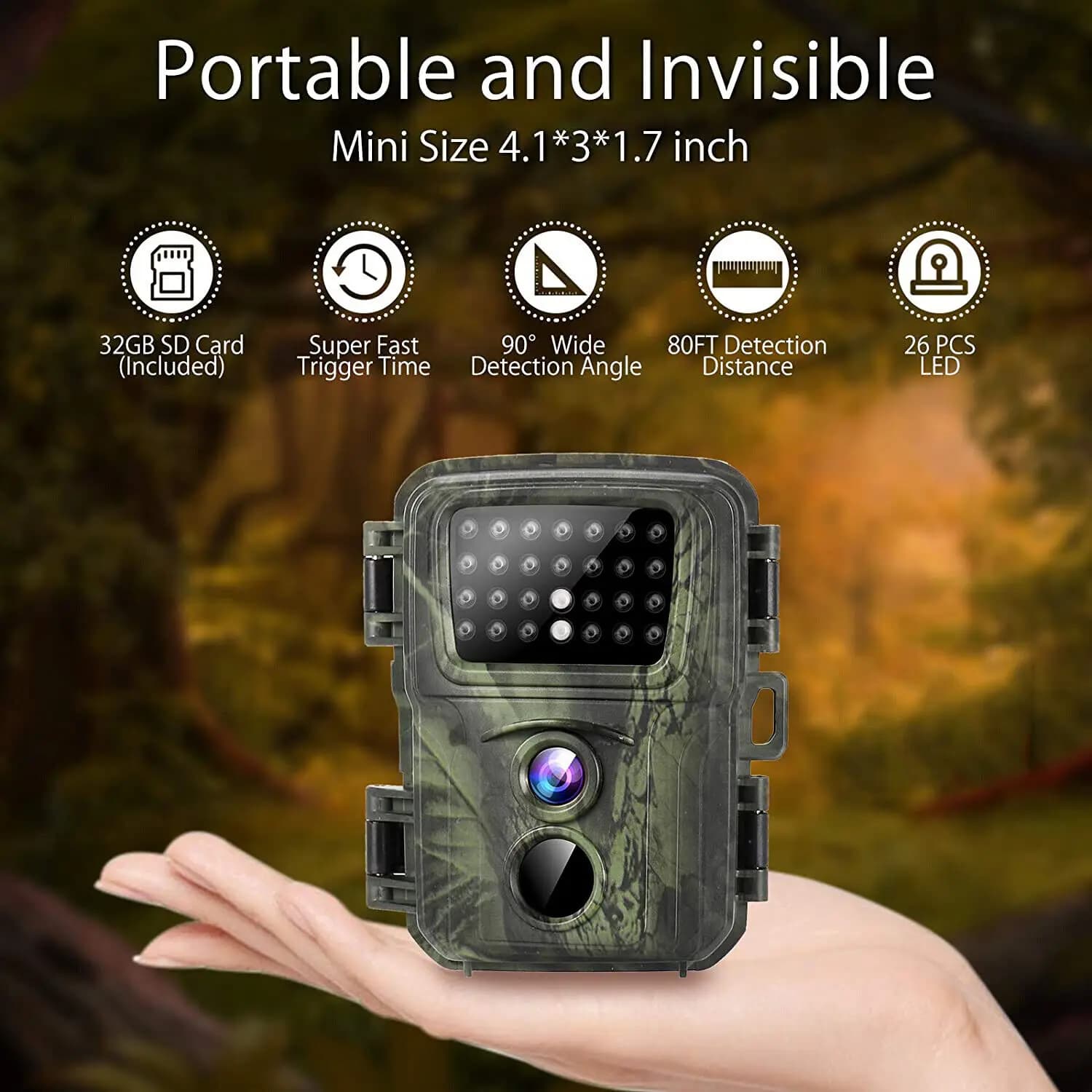 Mini caméra trail chasse vision nocturne 20MP 1080P étanche piège photo surveillance tracking accessoires