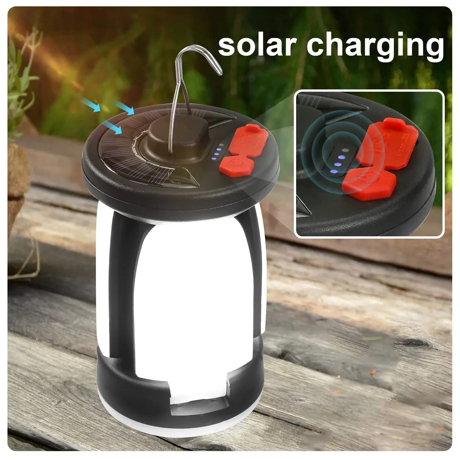 Lampe solaire rechargeable NEWBIRTH 1000LM 4500mAh power bank pour camping pêche urgence