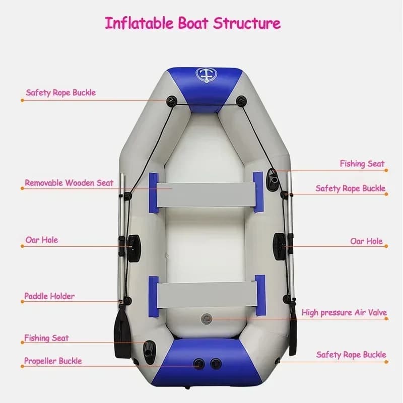 Bateau gonflable professionnel PVC 175-360cm avec plancher air - Kayak pêche 3 couches