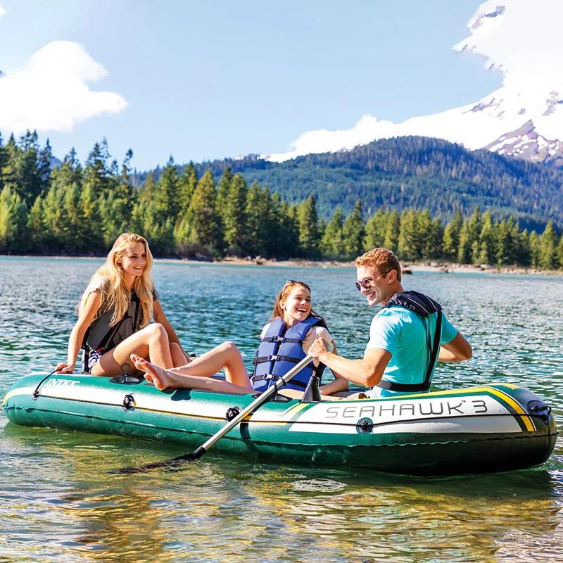 Kayak de pêche gonflable INTEX 68347 Sea Eagle - Bateau pneumatique renforcé avec valve de charge