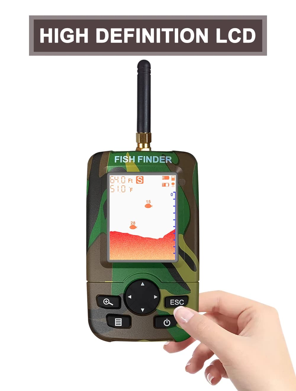 Sonar portable intelligent pêche main étanche détecteur poissons sans fil pour bateau kayak avec transducteur