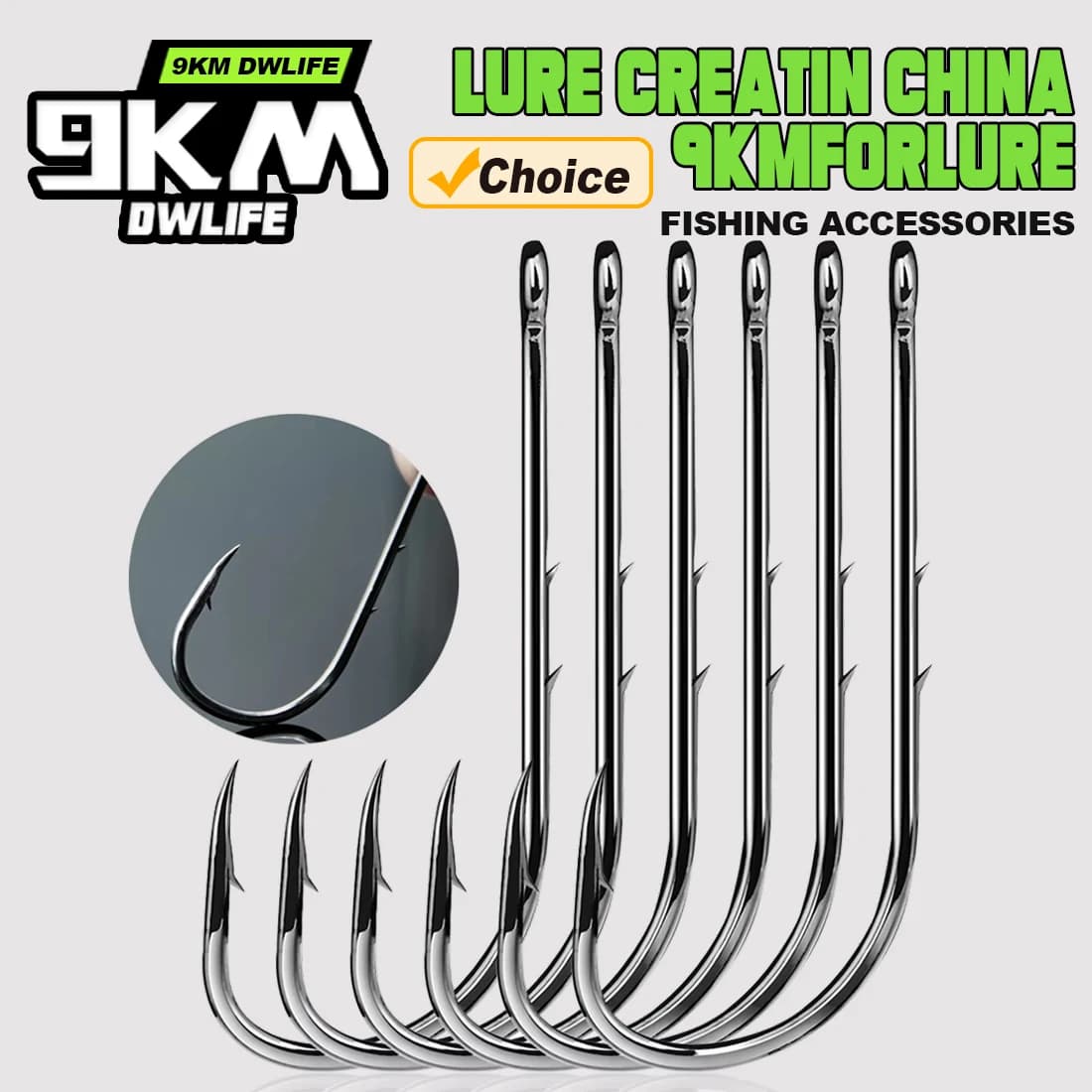 Hameçons baitholder pour carp fishing avec appât vivant, tige longue et bec anti-décrochage - Lot de 9KM
