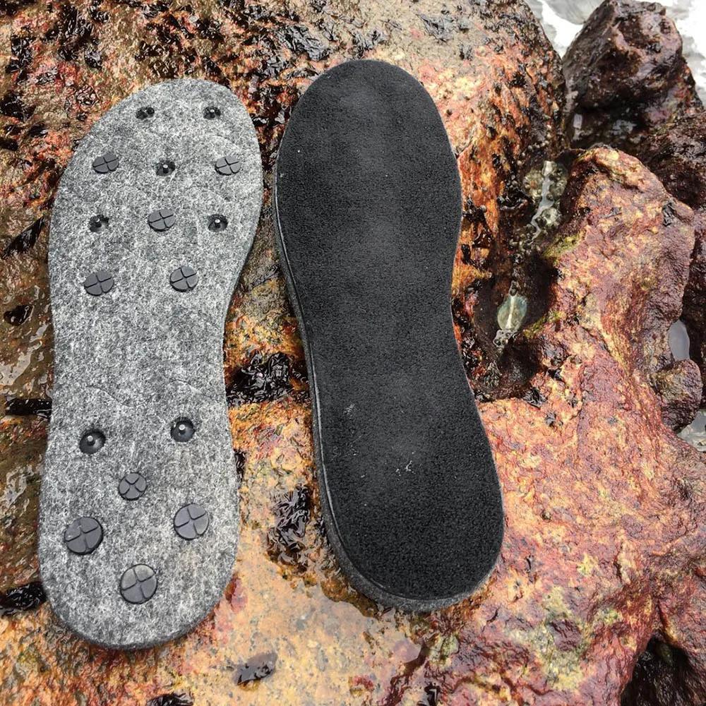 Semelles feutre avec clous pour chaussures de pêche - Semelles amovibles anti-dérapantes tailles 39 à 45 pour pêche sur rochers