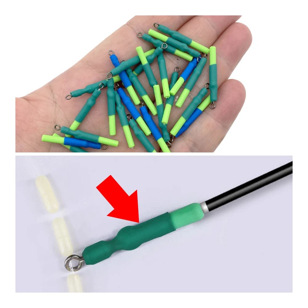 20 sièges de flotteurs coulissants rotatifs couleurs aléatoires - accessoires montage pêche verticale