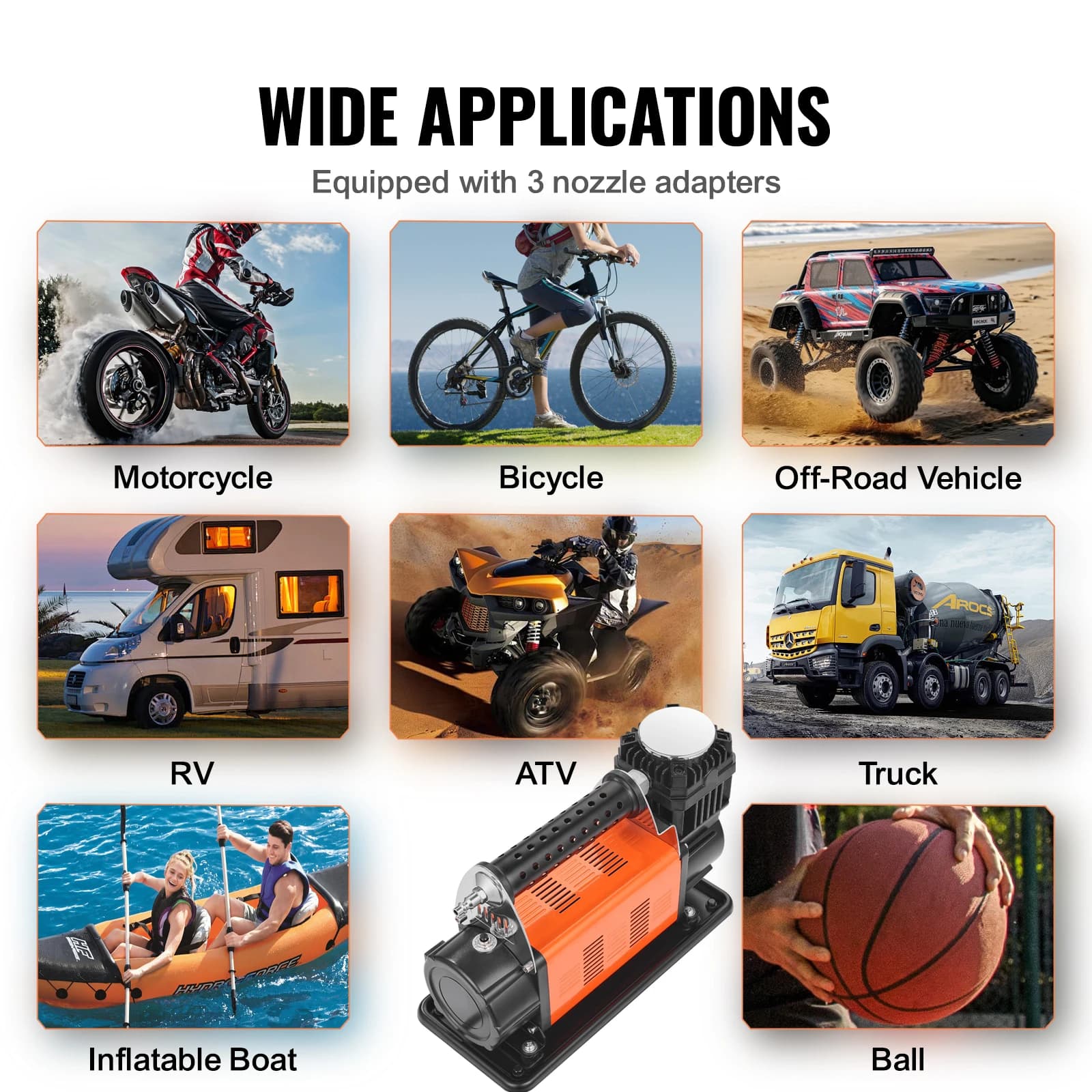 Compresseur 12V 150PSI SucceBuy portable - Pompe air lourde pour voiture, SUV et camping pêche