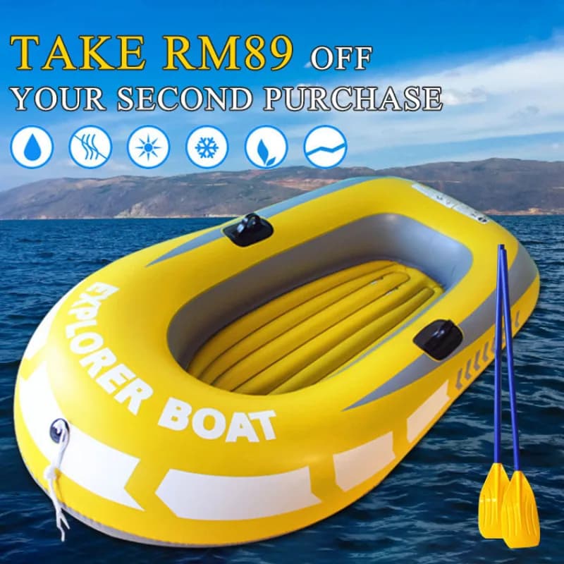 Bateau de pêche gonflable 2 personnes - Canoë kayak PVC épais pour rafting et navigation