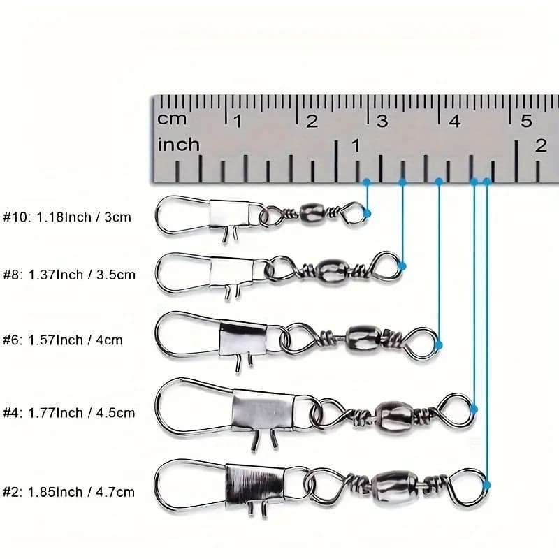 50 pièces de connecteurs de pêche durables en acier inoxydable, idéaux pour la pêche en eau