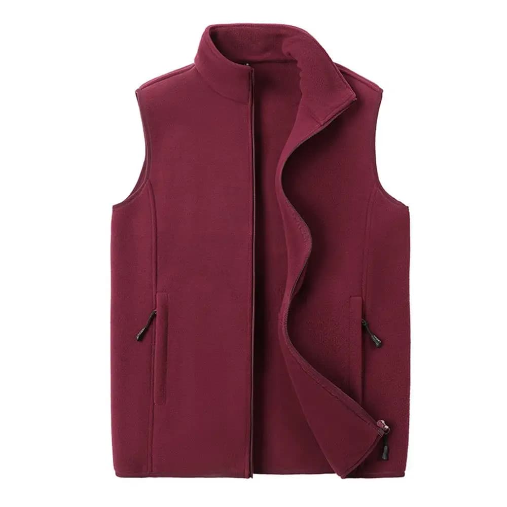 Gilet polaire grande taille pour pêche automne-hiver - Veste chaude sans manches en laine mérinos homme