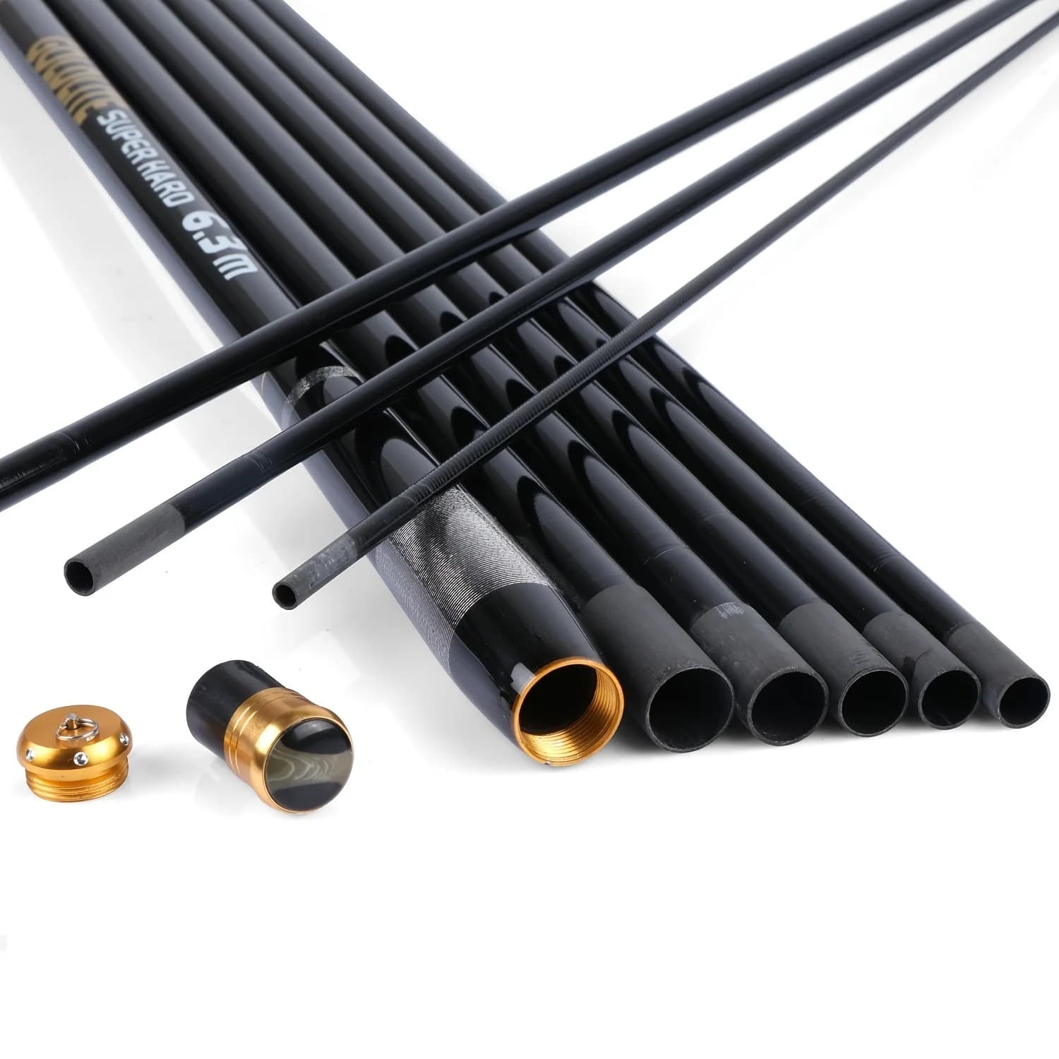 Canne à carpe télescopique Goture 46T fibre de carbone 3m à 7.2m ultra légère feeder tenkara pêche voyage