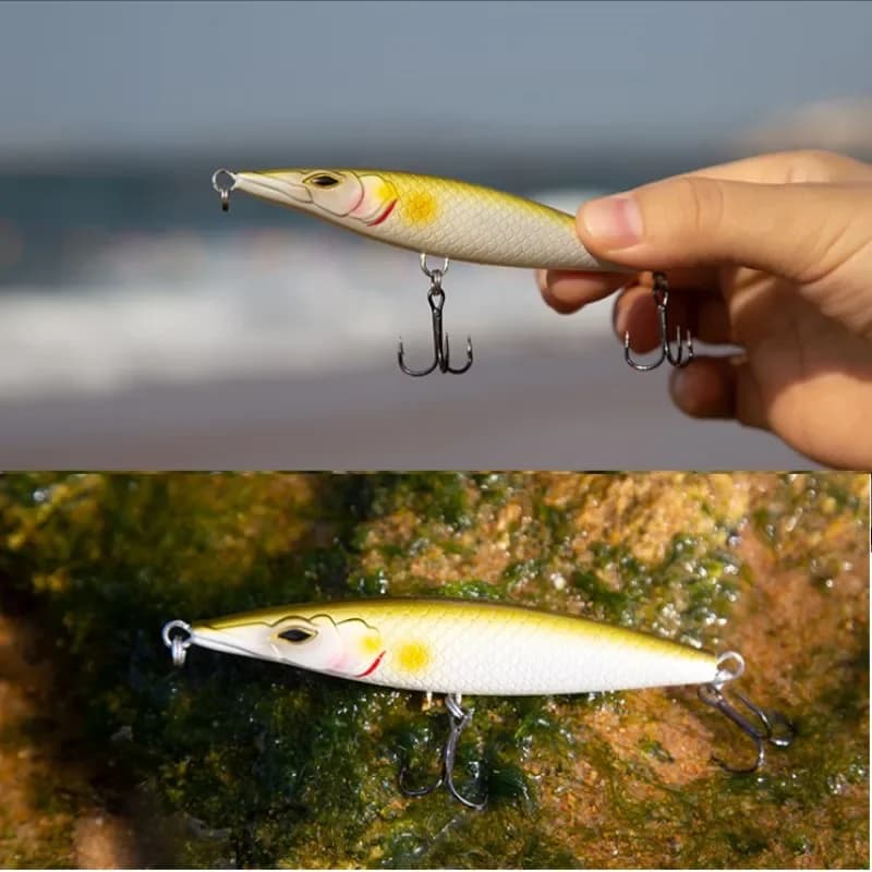 Leurre flottant stickbait Asturies 90-130mm pour bar et bonite, pêche en surface topwater