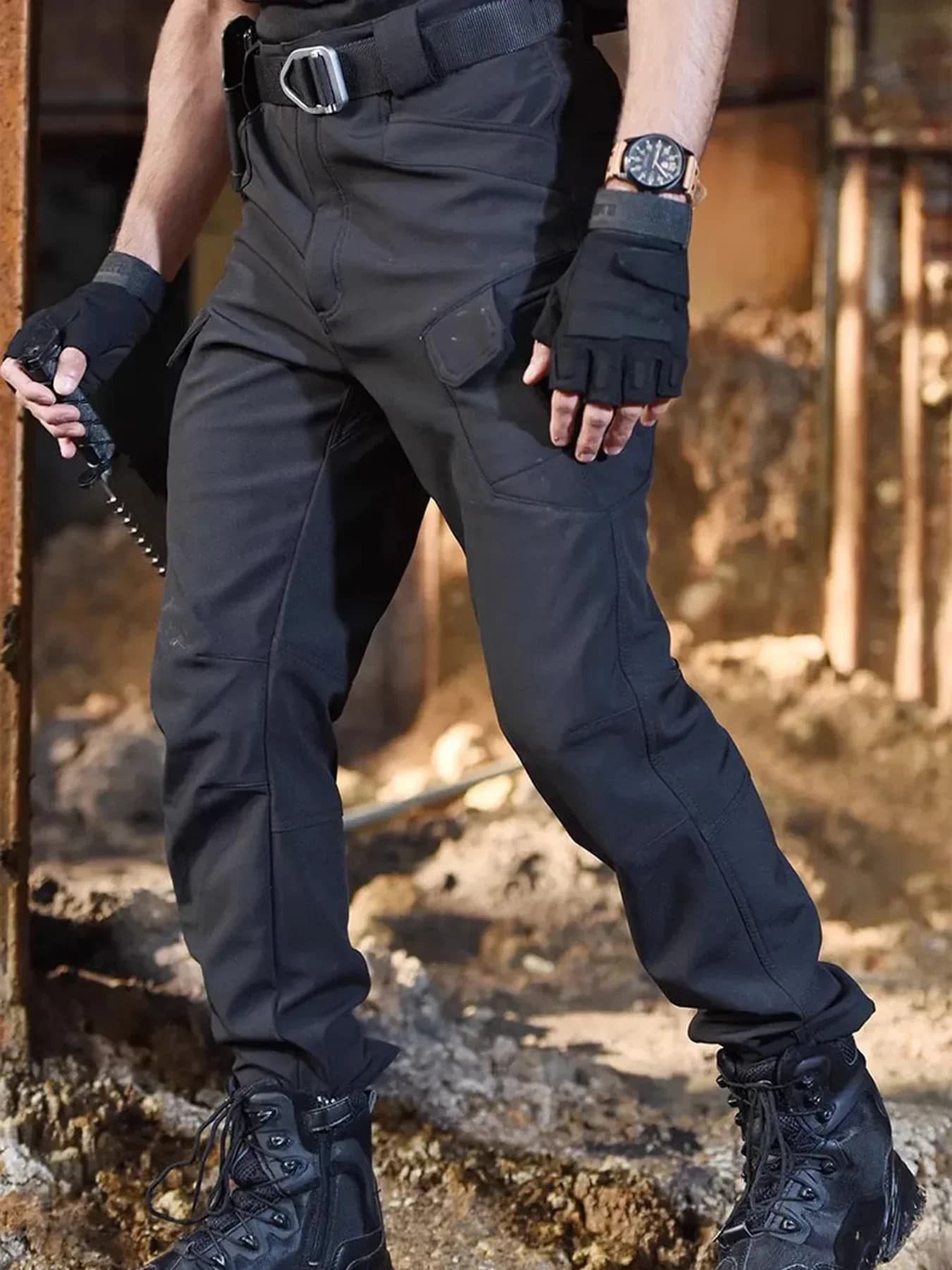 Pantalon cargo polaire 2025 pour homme - Pêche hivernale, randonnée, coupe droite et confortable
