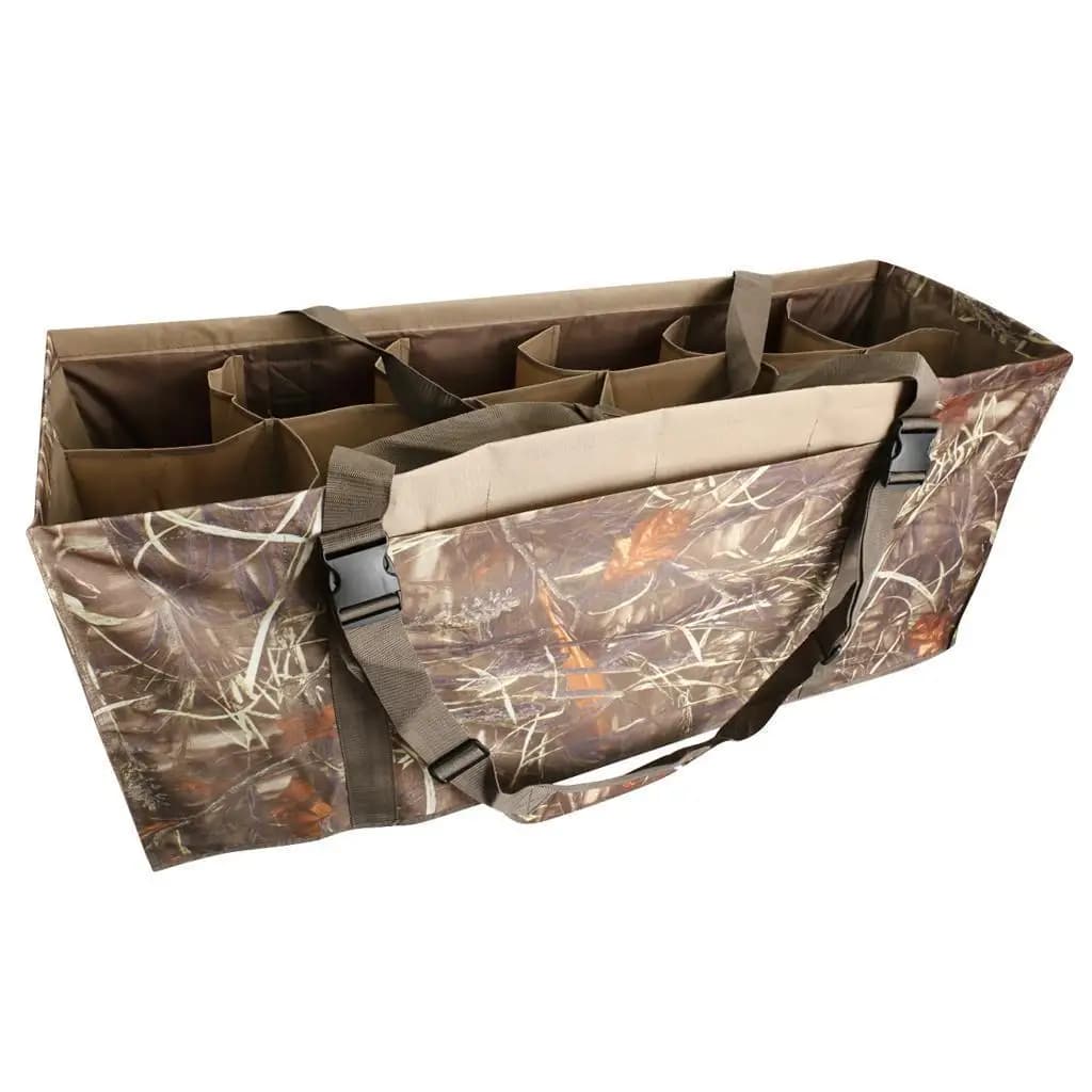 Sac de transport pour leurres canards - 12 compartiments avec bandoulière camouflage pour chasse